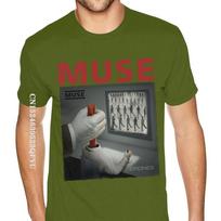 Harajuku Muse Drones Tee Unisex Pigūs individualūs Anglijos stiliaus marškinėliai Unisex Premium Cotton Crew marškinėliai Anglijos stiliaus individualizuota didmeninė prekyba 2XL gray