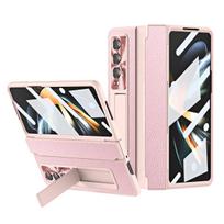 Smūgiams atspari priekinio stiklo plėvelės apsauga odinis dėklas Samsung Galaxy Z Fold4 5G Fold 4 Fold3 Fold 3 Zfold3 su atlenkiamu stovu pilnas uždengimas for Samsung Z Fold 4