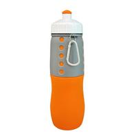 Portable Edible Silicon Cup Outdoor Travel Silicone Folding Cup Sports Kettle Mountain Climbing Biking Cup 500ml gray