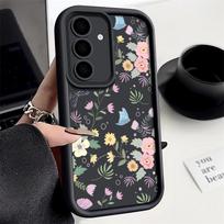 Skirta Samsung S24 S22 Ultra Plus S23 S21 Fe A55 A54 A53 A52 A35 A34 A33 A25 A15 A14 5g Spalvingoms gėlėms atsparus smūgiams silikoninis minkštas plonas dėklo dangtelis Samsung A16 vyno raudonos spalvos