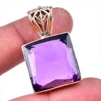 Natūralus Afrikos ametisto brangakmenis 925 prabos sidabro pakabukas 1,50  R6G93 purple