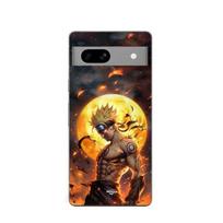 Phone Case - Maniacase - Google Pixel 7a - Silicone - Black - Naruto moon 3D juoda