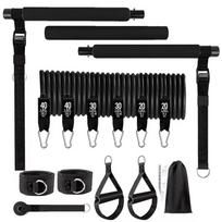 180LBS SET Pilates Bar Set Resistance Bands Portable for Home Fitness, Total Body Workouts, Chest Expansion, Back Training and Body Stretch