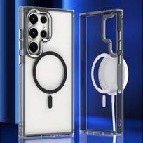 Samsung S25 S24 Ultra S23 Plus A56 A16 A55 A26 A35 A25 A15 skirtas Magsafe telefono dėklas Akrilinis Skaidrus Magnetinis Smūgiams Atsparus Metalinis Objektyvo Apsaugos Dangtelis Samsung A15 5G juoda