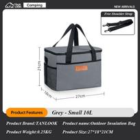 30L Camping Soft Cooler Bag Large Insulated Picnic Lunch Bag Cooling Bag with Hard Liner for Outdoor BBQ Family Activities Grey Small 10L gray