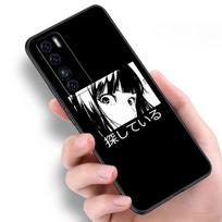 LEWD Sad Japanese Anime Case For Huawei NOVA 8 9 Pro 8i 7i 7SE Y60 5T Mate 40 30 20 10 Lite Honor 50 30 Premium Pro Plus 30S Huawei NOVA 5T gray