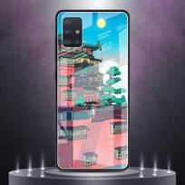 Luxury Glass Case for Samsung Galaxy A51 A52 A50 A71 A21s A31 A70  A72 A10 A30 M31 M51 Soft Edge Back Capa Art Pixel Aesthetic Samsung M31 blue