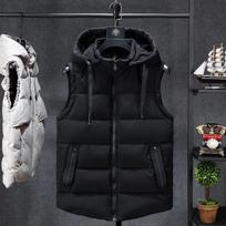 Striukė, pūkinė liemenė be rankovių, stori vyriški paltai su gobtuvu, medvilnine paminkštinta darbinė liemenė Gilet Homme liemenė 7XL pilka