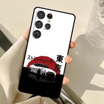 JDM Tokyo Drift Sportinio automobilio dėklas Samsung Galaxy S22 S21 Ultra Note 20 S8 S9 S10 Note 10 Plus S20 FE S21 FE viršelis Note 20 Ultra white