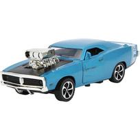 1/32 Scale Dodge Super-race Car Model, Sound Light Car Toy Alloy Pull Back Car Model Retro for Family for Home 1/32-Size:13*5*3.5cm mėlyna