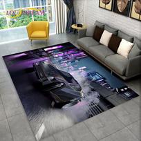 Cyberpunk Sports Car Off-road Vehicle Cartoon Area Rug,Carpet for Living Room Bedroom Sofa Doormat Decoration,Non-slip Floor Mat 40x60cm(15x23in) gray