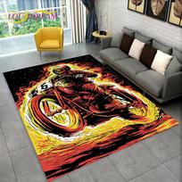 Retro Vintažinis Motociklo Kaukolės Plotas Kilimas, Kilimas Svetainei Miegamajam Sofai Durų Kilimėlis Virtuvės Dekorui, Vaikų Neslystantis Grindų Kilimėlis 40x60cm(15x23in)