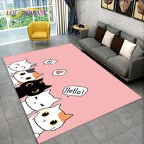 Mielas katės animacinis kilimas, kilimas svetainei, vaikų miegamajam, sofai, durų kilimėlis dekorui, neslystantis grindų kilimėlis vaikams žaisti ir ropoti 40x60cm(15x23in)