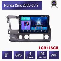 Android automobilinis stereofoninis radijas, skirtas Honda Civic 2005-2012 automobiliniam daugialypės terpės grotuvui, 2 dinų DVD garsiakalbiams, galvos blokui, garso WIFI 1+16GB