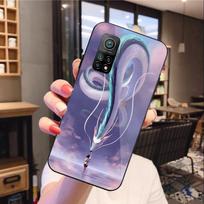 Spirited Away Phone Case For Xiaomi 12 11T 10 9 Redmi Note 11 10 10S Pro Redmi 9 9A 8 Black PC Glass Phone Cover Redmi 9T black