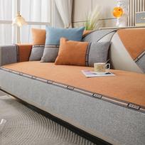 Affordable Luxury Style Sofa Cushion Four Seasons Universal Non-Slip Seat Cushion Simple Chenille High-End Leather Sofa Cover Towel 70*70cm gray