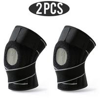 2 PCS Kneepad Men Pressurized Sports Elastic Knee Pads Support Gym Fitness Gear Basketball Volleyball Brace Protector black