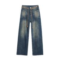 FiveFive Women American Vintage Baggy Jeans Oversized Long Trouser Denim Pant Wide Leg Streetwear Straight Basic Daily XXL mėlyna