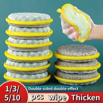 1/3/5/10 vnt. indų plovimo kempinė, neprideganti alyvos šepetėliu indų plovimo šluoste, kempinė Šveitimo pagalvėlė Šepečių puodo valymo nukenksminimo stebuklinga servetėlė 1pc geltona