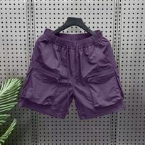 Vyriški retro stiliaus kelių kišenių krovininiai šortai Vasariniai ploni laisvi tiesūs kasdieniai viršutiniai drabužiai Capris vienspalviai trumpos kelnės su raišteliu 2XL ruda