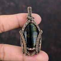 Nellite Pendant Copper Wire Wrapped Pendant Original Gemstone Pendant Nellite Jewelry Handmade Pendant Copper Wire Jewelry Anniversary Gift black