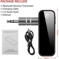 Aux 5.0 Bluetooth adapteris Bluetooth siųstuvas Automobilinis 3,5 mm lizdas 3-in-1 imtuvas automobiliui su laisvų rankų skambučiais automagnetolai, ausinėms, garsiakalbiams 5.95*2.2*1.2cm juoda