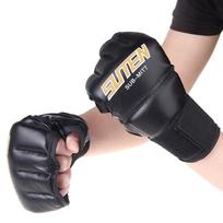 Muay Thai Treniruočių Puspirštinės Smūgiavimo Maišui, Sparingui, Bokso Pirštinės, Fitnesas, Vėsios (Spalva: Juoda)