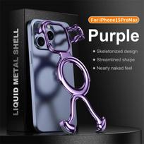 Luxury Liquid Metal Phone Case for IPhone 16 15 14 13 Pro Max Magnetic Suction Anti Drop Heat Dissipation Wireless Charging Cover For iPhone 16 Pro Max gray