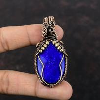 Lapis Lazuli Pakabukas Vario Viela Apvyniotas Pakabukas Viela Apvyniojimas Akmens Papuošalai Rankų Darbo Boho Pakabukas Unikalus Vario Dizainas Papuošalas Dovana Jam blue