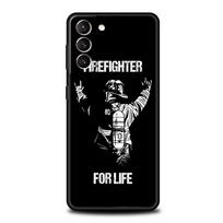 Gaisrininkų herojai Gaisrininko telefono dėklas Samsung Galaxy S24 S23 S22 5G S20 Ultra S21 FE S10 S9 Plus S10E S8 Lite 20 Minkštas dėklas Samsung S24Ultra black