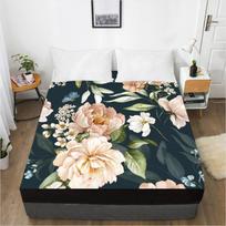 Namų tekstilės gėlės, 3D spausdinimo raštas, pritaikytas paklodės čiužinio užvalkalas, elastinga juosta patalynė patalynė 120x200 3pcs black