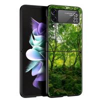 Z Flip 4 Phone Case for Samsung Galaxy Z Flip 3 5G ZFlip3 Flip3 zflip Flip4 Black Hard Cover Waterfall nature Trees ship Shell Galaxy Z Flip 5G