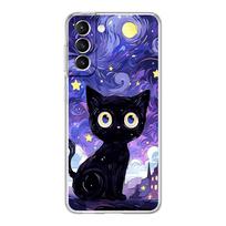 Telefono dėklas Samsung Galaxy S24 Plus S23 S22 S21 S20 FE Ultra 5G S10 S10E S9 minkštas skaidrus viršelis animacinis mielas katinas menas mada Samsung S24Ultra