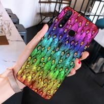 Peacock Feather telefono dėklas, skirtas Huawei Y9 6 7 5 Prime Enjoy 7s 7 8 plus 7a 9e 9plus 8E Lite Psmart Shell Huawei Y7 prime 2019 black