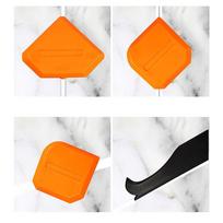 4Pcs Window Door Silicone Sealant Spreader Caulking Tool Kit Spatula Scraper Cement Caulk Removal Tool Finishing Sealant Grout orange