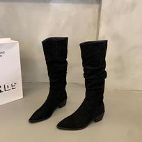 Moteriški aukštakulniai kaubojiški batai, žemi, stambūs, blokuoti aukštakulniai, vakarietiški batai moterims, užtraukiami „Cowgirl“ batai, retro stiliaus smailūs batai 35 juoda