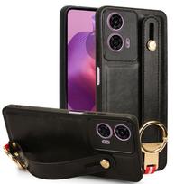 Luxury Wristband Leather Stand Case for Motorola Moto G85 G04 G04S G14 G24 Power G34 G54 E14 with Ring Opener Coque Fundas Capa For Moto G34 ruda