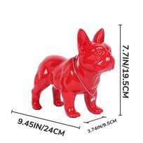 Dervos prancūzų buldogų statulėlės Dovanos Prancūzų buldogų skulptūros Namų dekoras Stalo dekoracijos Juodos spalvos stalo dekoras red