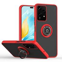 Armor Matte Case for Honor 200 Lite Cover Ring Magnetic Holder Stand Shockproof Textured Flexible  Business Full Protection For Honor 200 Lite raudona