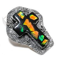 Dichroic stiklo brangakmenis 925 sterlingų sidabro papuošalų dovanų pakabukas 2,56 colio h9n71 black