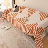 Four Seasons Chenille Sofa Towel Universal Cushion Non-slip Cover Blanket Simple Sofa Cover Cloth Premium Feeling Anti-cat Scratch Sofa Cover Towel 180*130 oranžinė