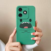 For Infinix Note 40 5G Smart 8 Pro Itel P55 4G Tecno Pova 6 Neo Back Cover Matte Soft Silicone Cartoon Dinosaur Pattern Camera Protection Bumper Cases itel P55 4G blue