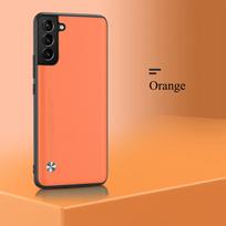 Prabangus odinis telefono dėklas, skirtas Samsung Galaxy S22 S20 FE S10 S21 Plus Note 10 20 Ultra A50 A70 A51 A71 A52 A72 M21 A32 dangtelis S21 oranžinė