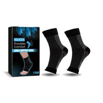 HOUKEA 1 Pair Ankle Support Socks for Plantar Fasciitis Arch Support Compression Foot Sleeve Pain juoda