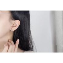 Accessories Temperamental Minority Design Sense Ear Rings Light Luxury High Sense Earrings Auricular Needle Ring Earrings beige