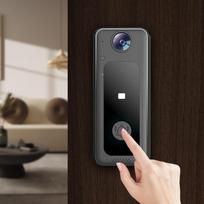 Išmanusis belaidis nuotolinis vaizdo durų skambutis Išmanusis vaizdo durų skambutis namų domofonas HD naktinio matymo „Wi-Fi“. juoda