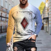 Nauji 3D Centrinio Pokerio Spausdinimo Vyriški Marškinėliai Ilgomis Rankovėmis Apvalia Kaklo Linija Laisvalaikio Megztukas Vyriški Drabužiai Dideli Dydžiai 8XL balta