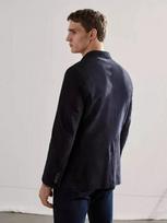 Handmade Formal Party Casual Stylish Men's Dark Blue Soft Suede Leather Blazer XS mėlyna