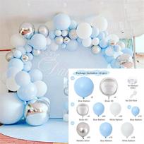 123vnt balionai + balionų arkos rinkinys vakarėlio balionai Vestuvių girlianda Blue Decora A mėlyna