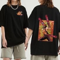 Japoniškas anime grandininis pjūklas Man Denji marškinėliai Juokingi Manga Pochita Makima Grafiškai marginti trumpomis rankovėmis marškinėliai Medvilniniai marškinėliai Cosplay Streetwear L brown